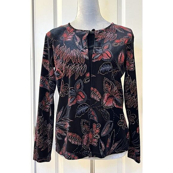 Notations Velvet Black Sparkle Glitter Vintage Inspired Chic Evening Wear S Boho - Picture 8 of 11